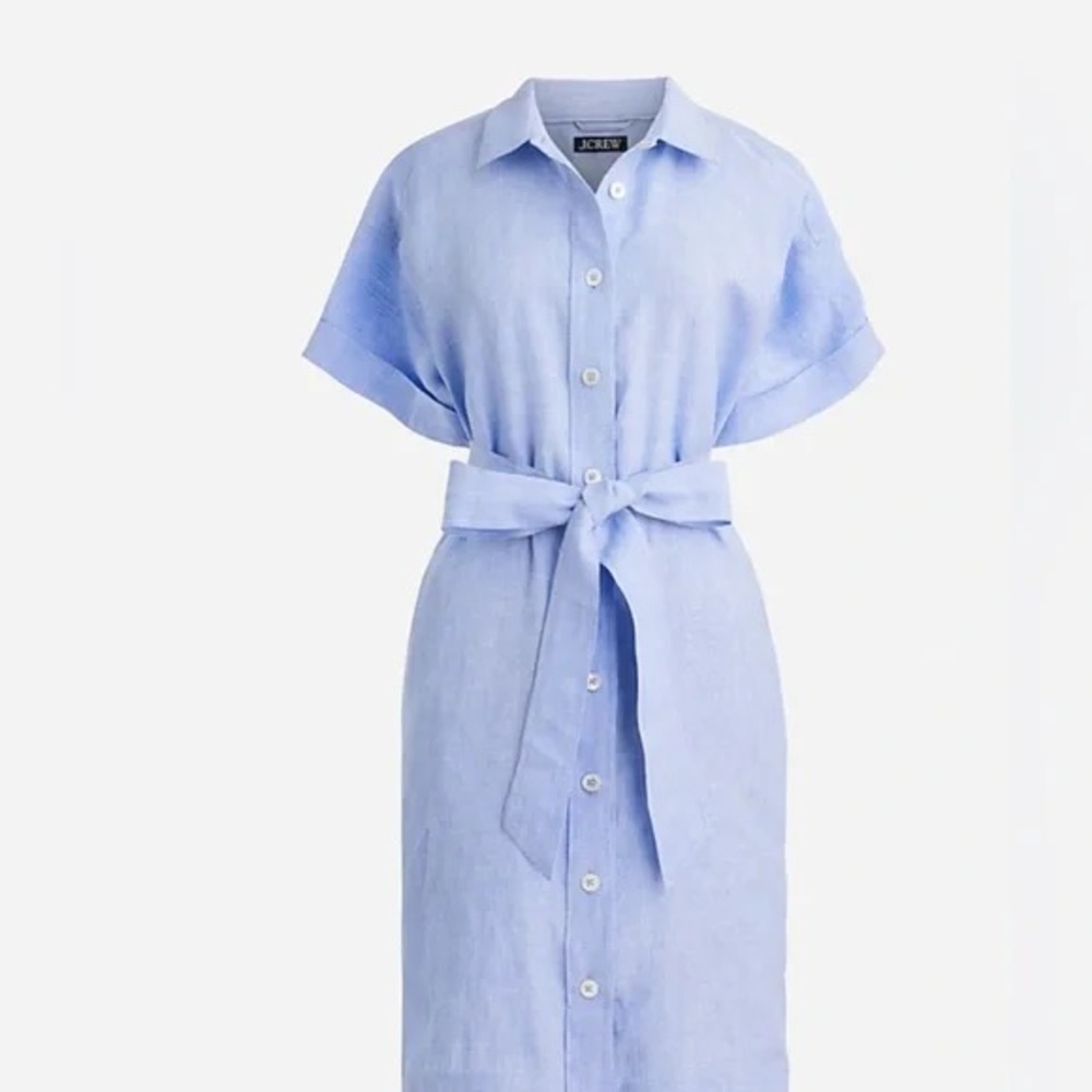J. Crew Sky Blue Midi Shirt Dress - Large Tall